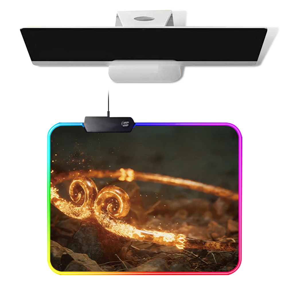 Black Myth WuKong RGB Big Mice Mat Large LED Computer Laptop Gamer Pad Waterproof Desk Protecor Mat PC Computer Game Accessories