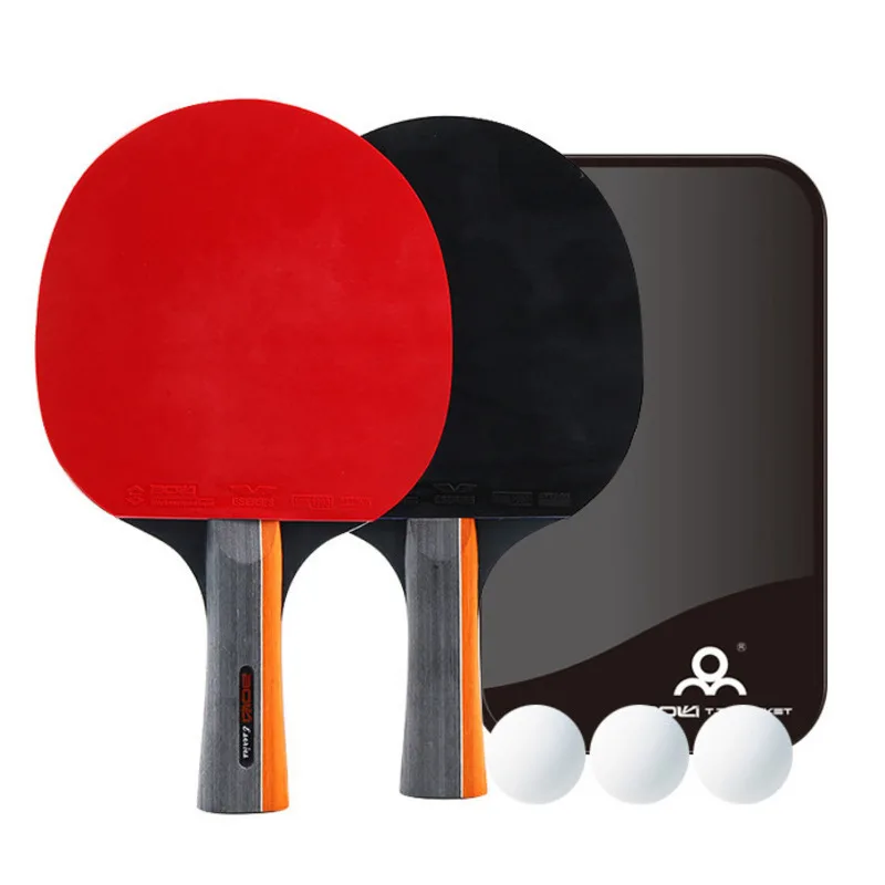 

Table Tennis Racket Set Suitable For Beginners, Equipped With Double-sided Reverse Seven Layer Poplar Wood Anti Slip Handle