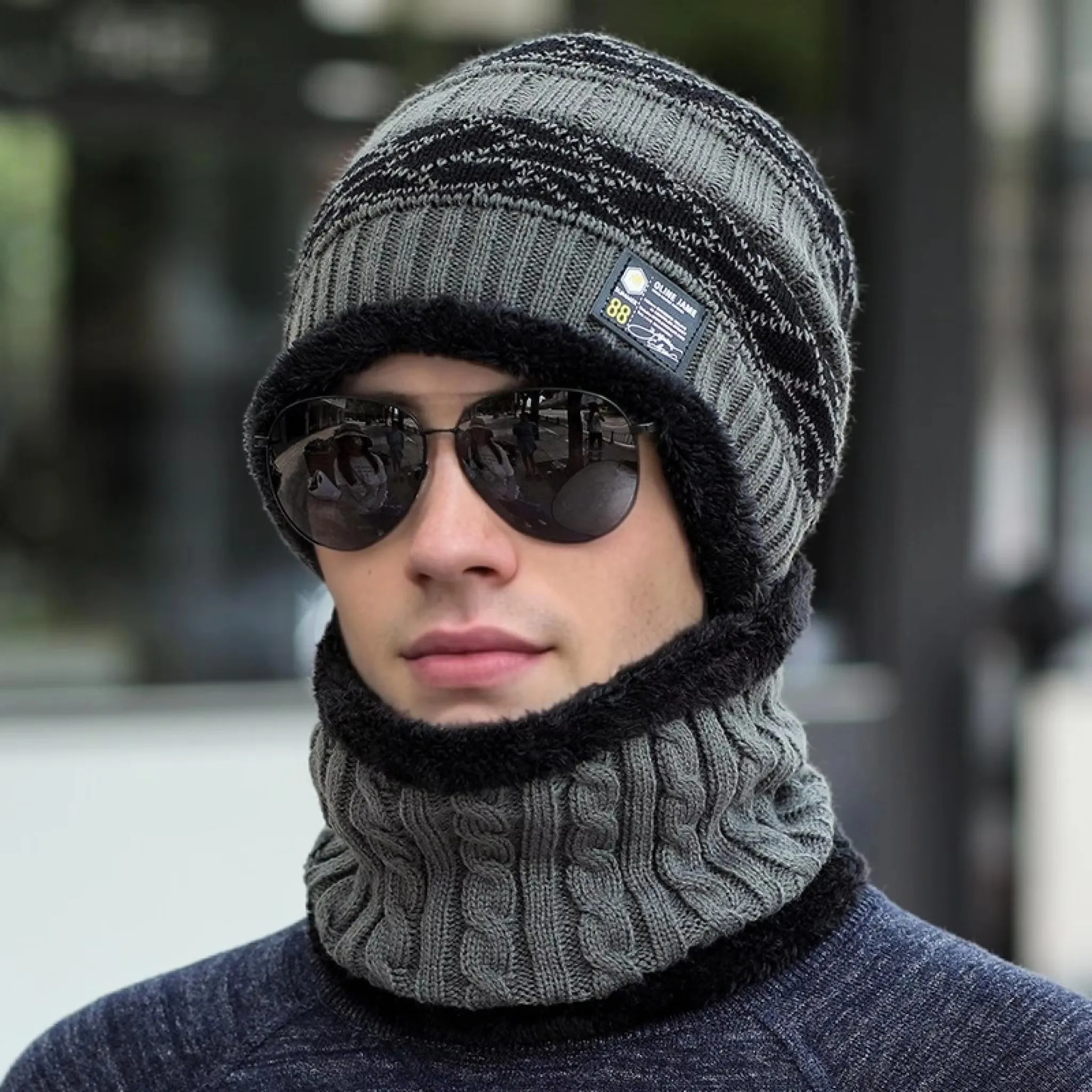 Heißer Verkauf Mode Männer & Frauen Gestrickte Hut Plüsch Pelz Futter Dicke Warme Anzug Stilvolle Winter Hüte Freizeit Beanie Cap ﻿