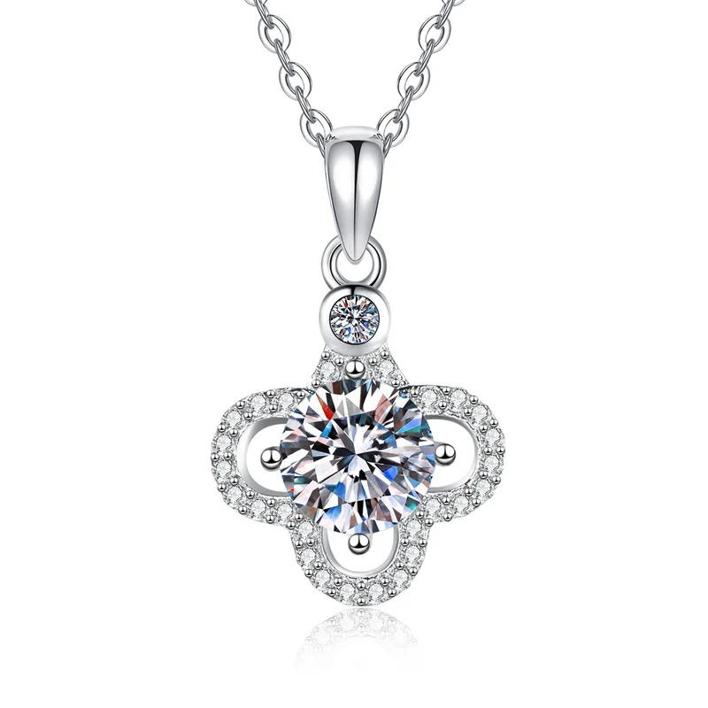 

XL541 Lefei модное роскошное классическое муассанитовое ожерелье цвета D с листьями для подвесок для женщин s925 стерлингового серебра вечерние украшения