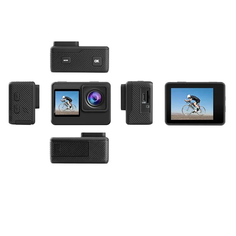 Waterproof Camera Dual Screen Outdoor Shooting Cycling Skiing Underwater Camera Customized 4K Sports Camera