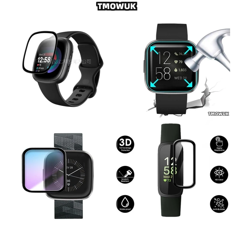

For Fitbit Sense 2 Versa3 2 4 Inspire 3 Charge 6 5 Soft Anti-Scratch 3D PMMA Screen Protector