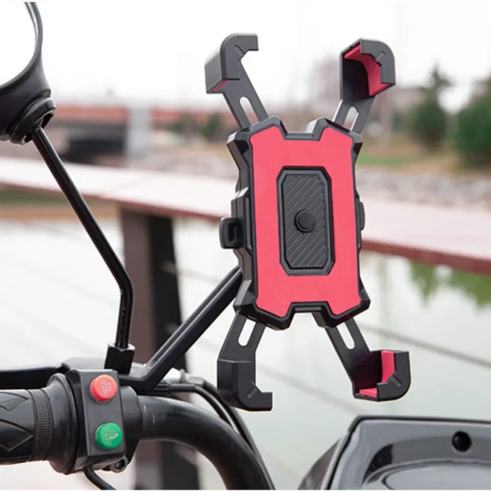 Motorcycle Phone Holder Motorcycle Stand Bracket Non-Slip 360° View Cycling Autocycle Shockproof Bracket Mobile Cellphone Holder