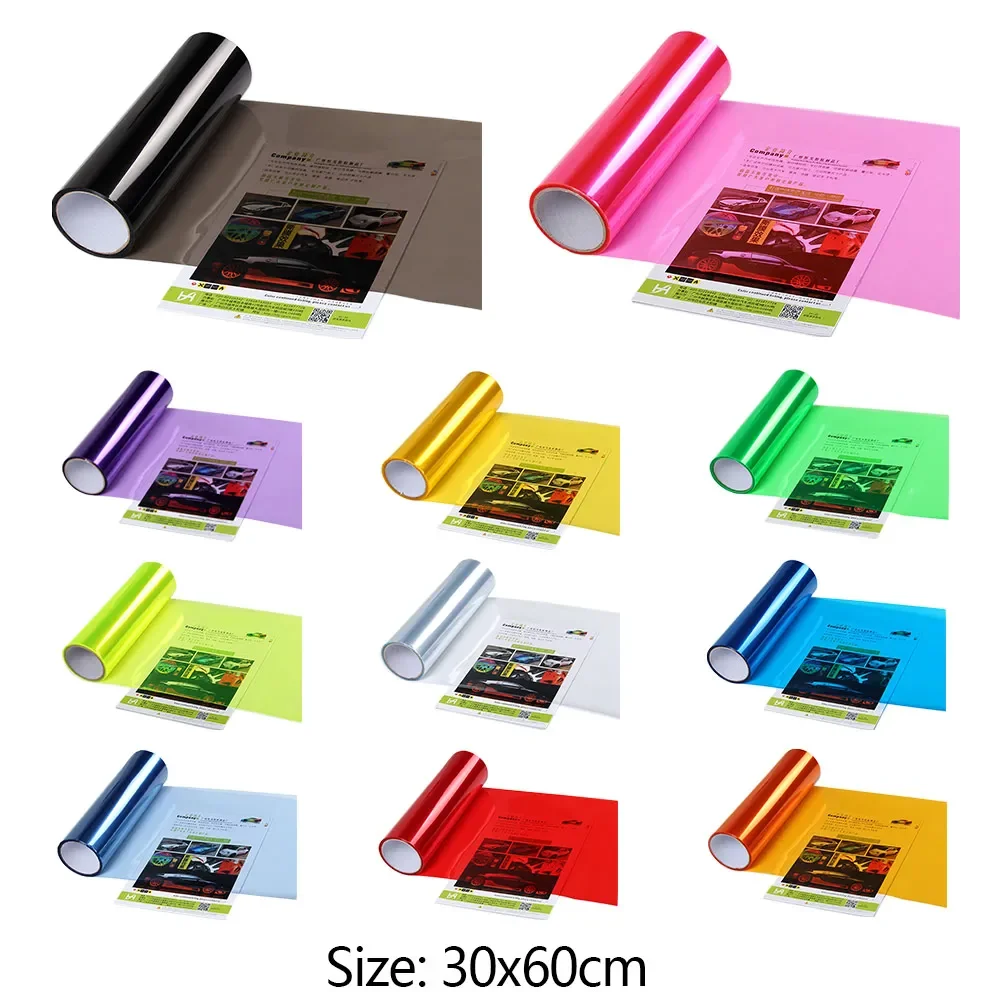 Gloss Transparent Vinyl Automotive Headlight Film 30x60cm Self Adhesive Car Film PVC Headlight Taillight Wrap Cover Film