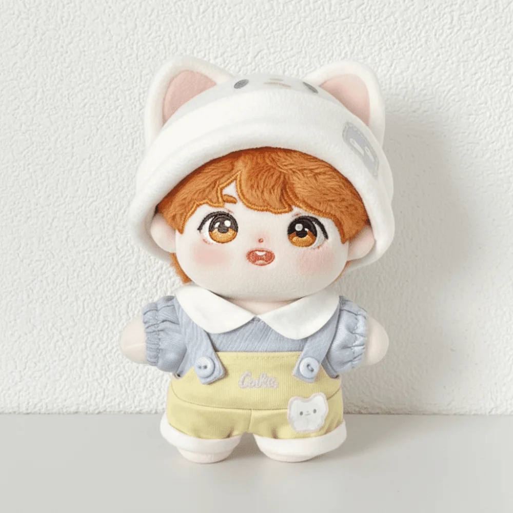 1 set DIY Clothing Cat Hat 10cm Cotton Clothes Strap Pants Mini Clothes Outfit Cute Creative Dress Up Set Children's Gift