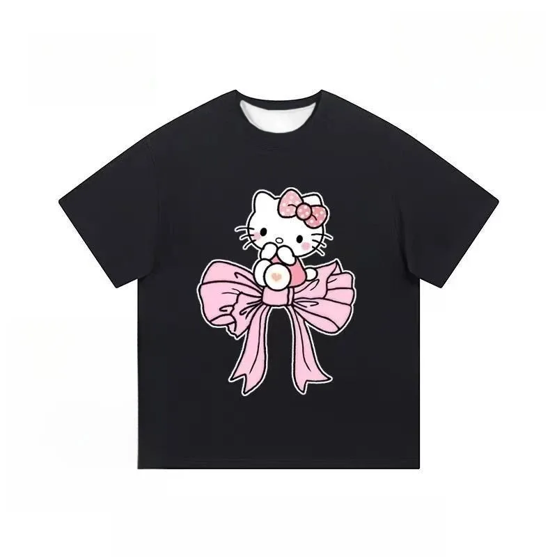 New Hello Kitty Quick Drying Short Sleeve, Round Neck Casual Cartoon Anime 3D Printed T-shirt