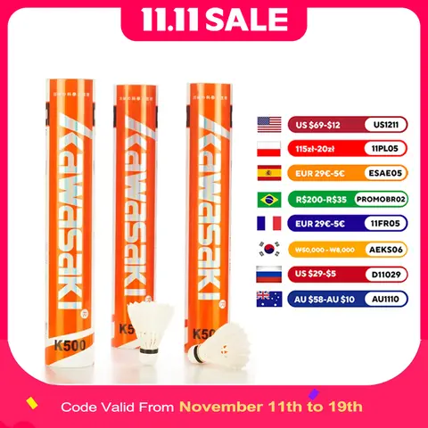 Kawasaki KING KONG 500/700 Shuttlecock Badminton Feather 3 IN 1 Technology Durable shuttle Badminton Ball