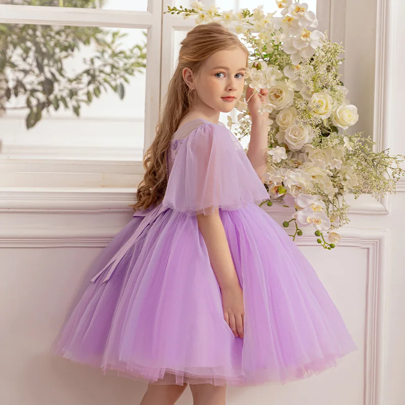 Festive Dress For Girl Tulle Princess Dress Elegant Pageant Gown Birthday Party Dresses For Girls Wedding Bridesmaid Dress