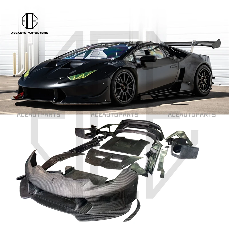 For Lamborghini Huracan LP620 2013 - 2016 Carbon Fiber OEM replacement Front bumper Front lip Front hood Rear diffuser BODY KIT