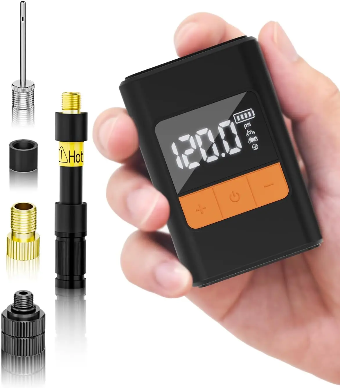 

Mini Electric Bike Pump 150PSI, Portable Air Pump with Gauge for Road Bike, Mountain Bike, E-Bike, Motorcycle