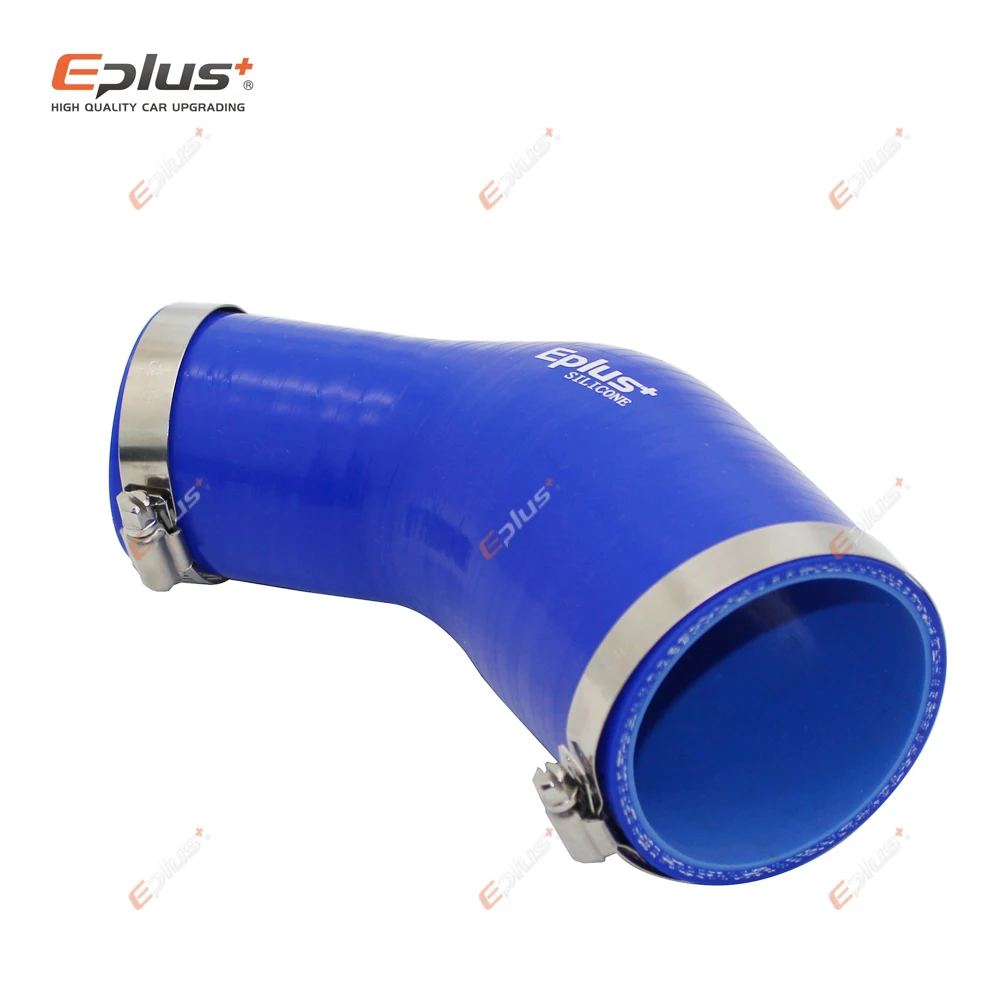 EPLUS-conector adaptador de manguera de silicona reductor azul, 45 grados, Universal, resistente a las llamas, Intercooler de coche, tubo de entrada Turbo, pareja