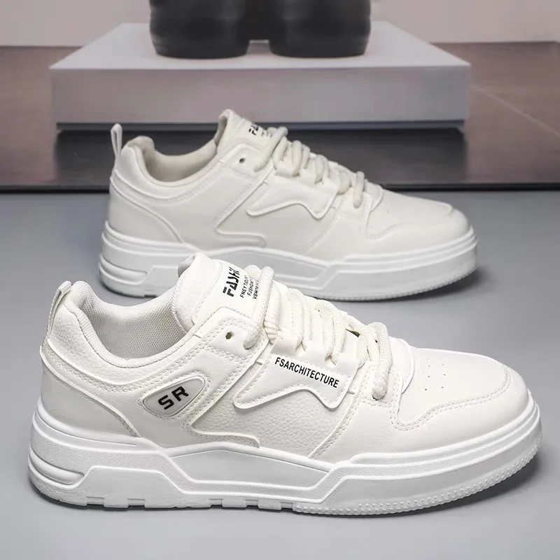 

New Breathable Board Shoes for Men Trendy Comfortable Versatile Non-slip White Shoes Outdoor Thick Sole Casual Running Sneakers