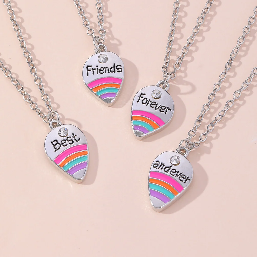 4 Pcs Good Friend Necklace Best Friends Gifts for Girls Friendship Necklaces The Cute Child