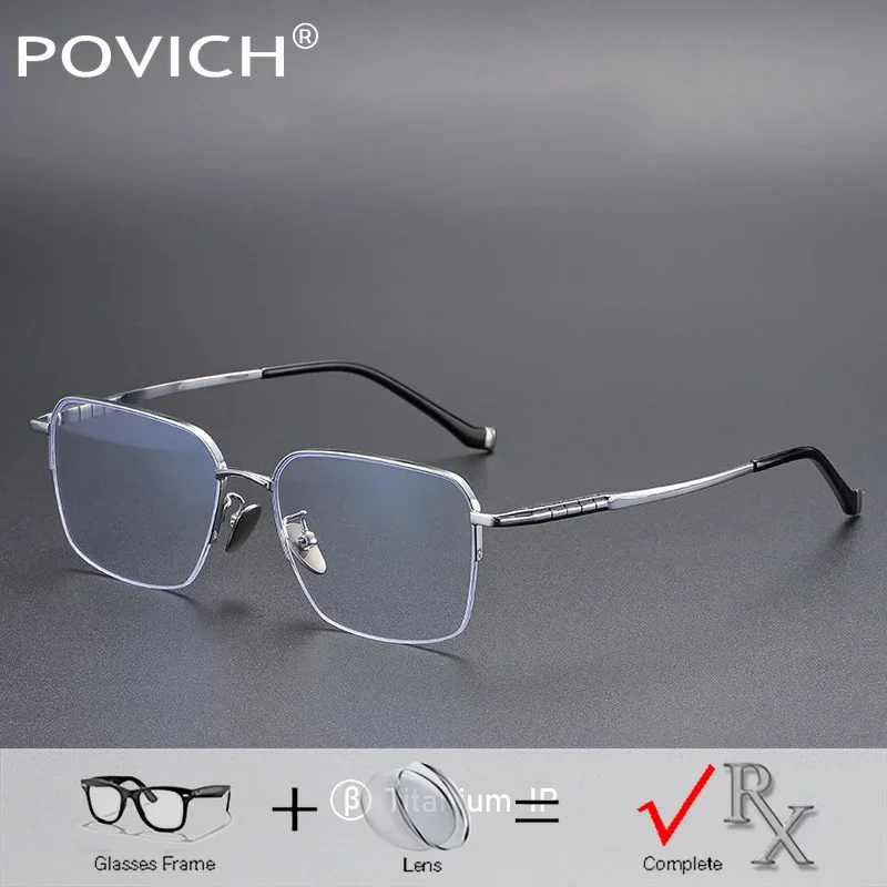 

Semi-Rimless Doctor With Prescription Eyeglasses Men Titanium 1.74 Photochromic Optical Glasses Bifocal Progressive Eyewear 2025