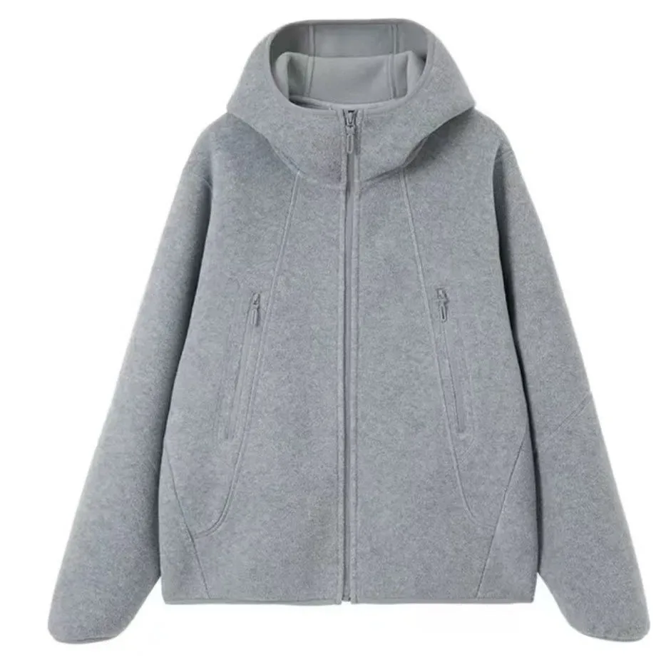 Fleece sweatshirt met hoed Dames Kerst Lente Esthetische Multi-stijl Harajuku Jeugdkleding Japanse gelaagde geblokkeerde elastische Ins