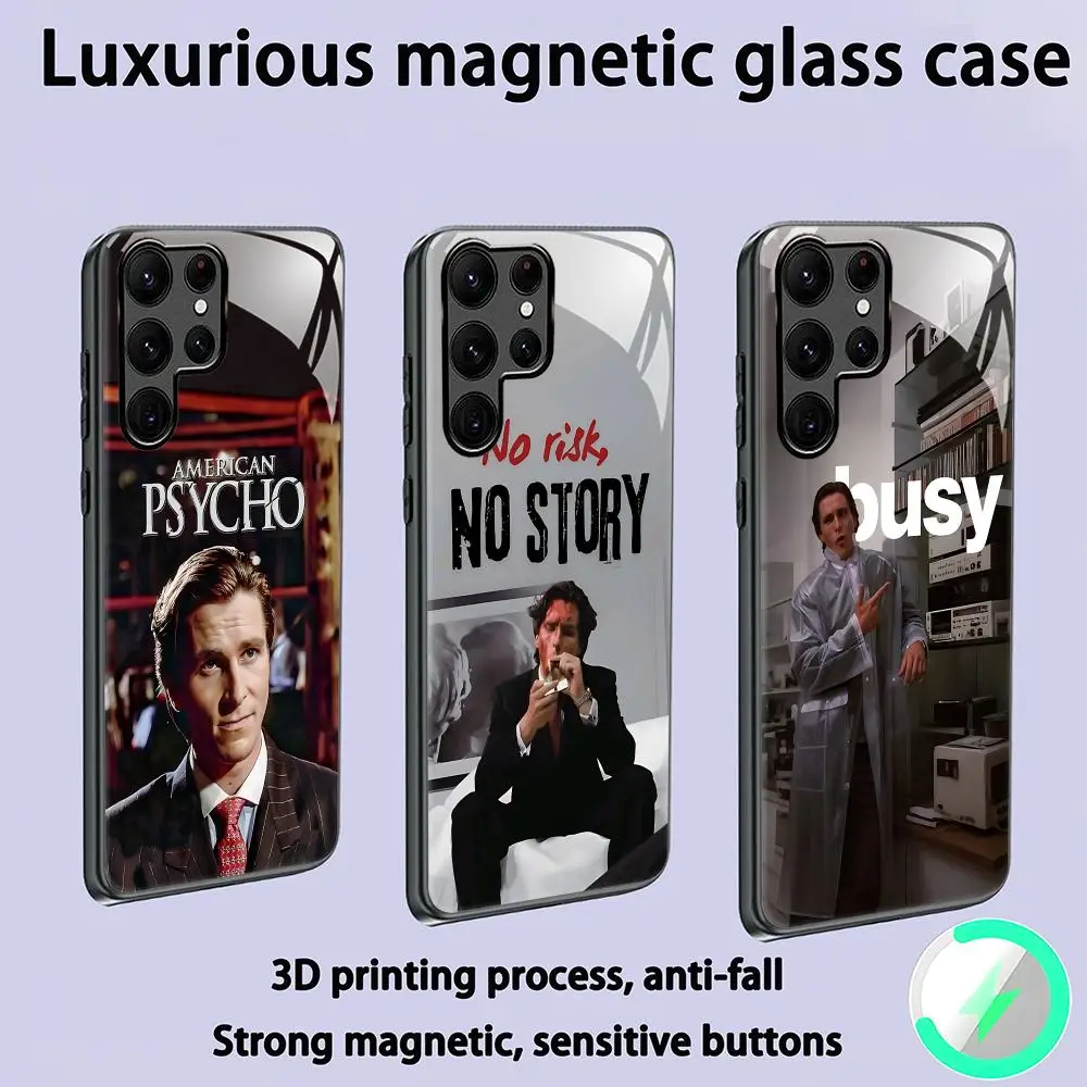 American psycho Phone Case For Samsung S26 S25 S24 S23 S22 S21 S20 Plus Ultra Glass Magnetic Case