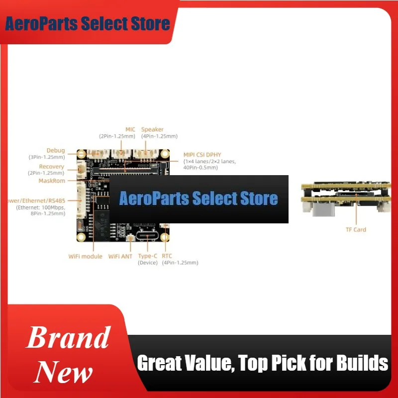 AeroPartsCAM-3576Q38 Mini Single Board Computer, 38mm Compact Embedded System Platform