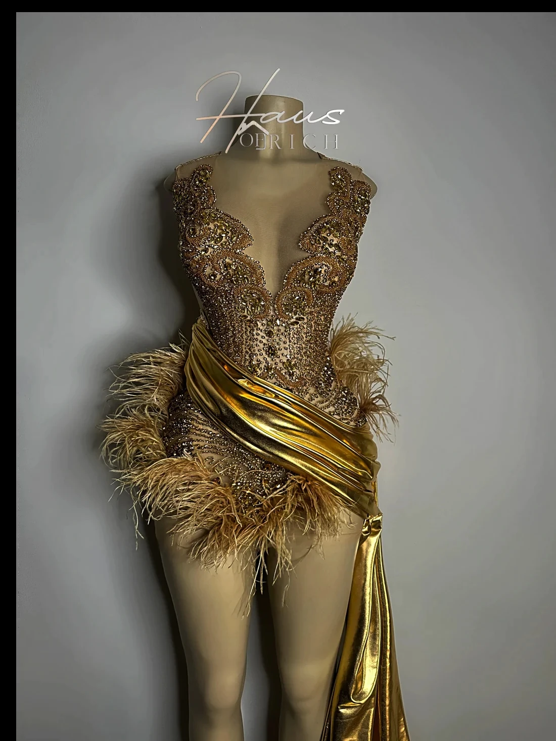 

Gold Sexy Sheer Feather Short Prom Dresses Black Girls Sexy Birthday Party Dresses African Mini Cocktail Dresses Homecoming