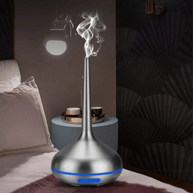 USB Humidifier aromatherapy machine USB home mini night light essential oil diffuser wood grain metal brushed texture