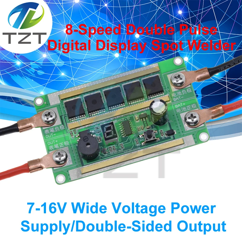 TZT 18650 DIY Portable 8 Speed 12V Battery Storage Spot Welding Machine PCB Circuit Board Welding Equipment Spot Welders Pen