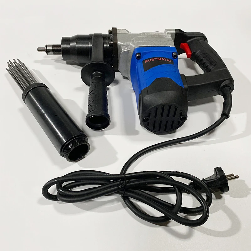 1100W Needle Derusting Gun Electric Jet Chisels Hand-Held Electric Needle Scaler Rust Removal Cleaning Tool Machine 110V/220V