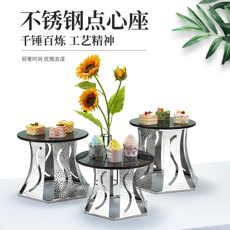 European dessert table ornament display stand buffet table stainless steel cake snack rack
