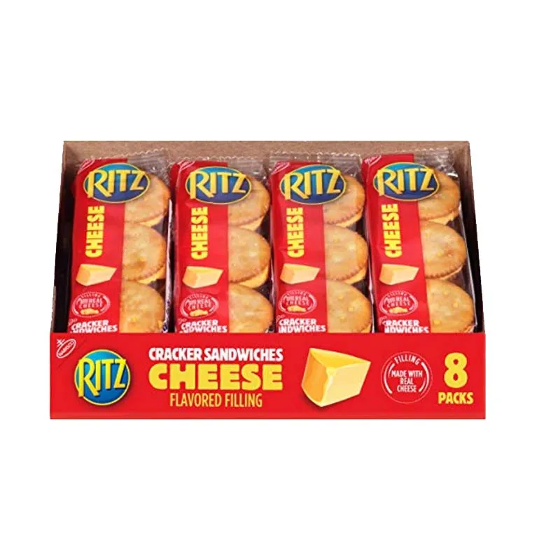 مفرقعات ساندويتش زبدة الفول السوداني من RITZ/مفرقعات ساندويتش الجبن 10.8 أونصة (313 جم) (8 عبوات) * 1 صندوق