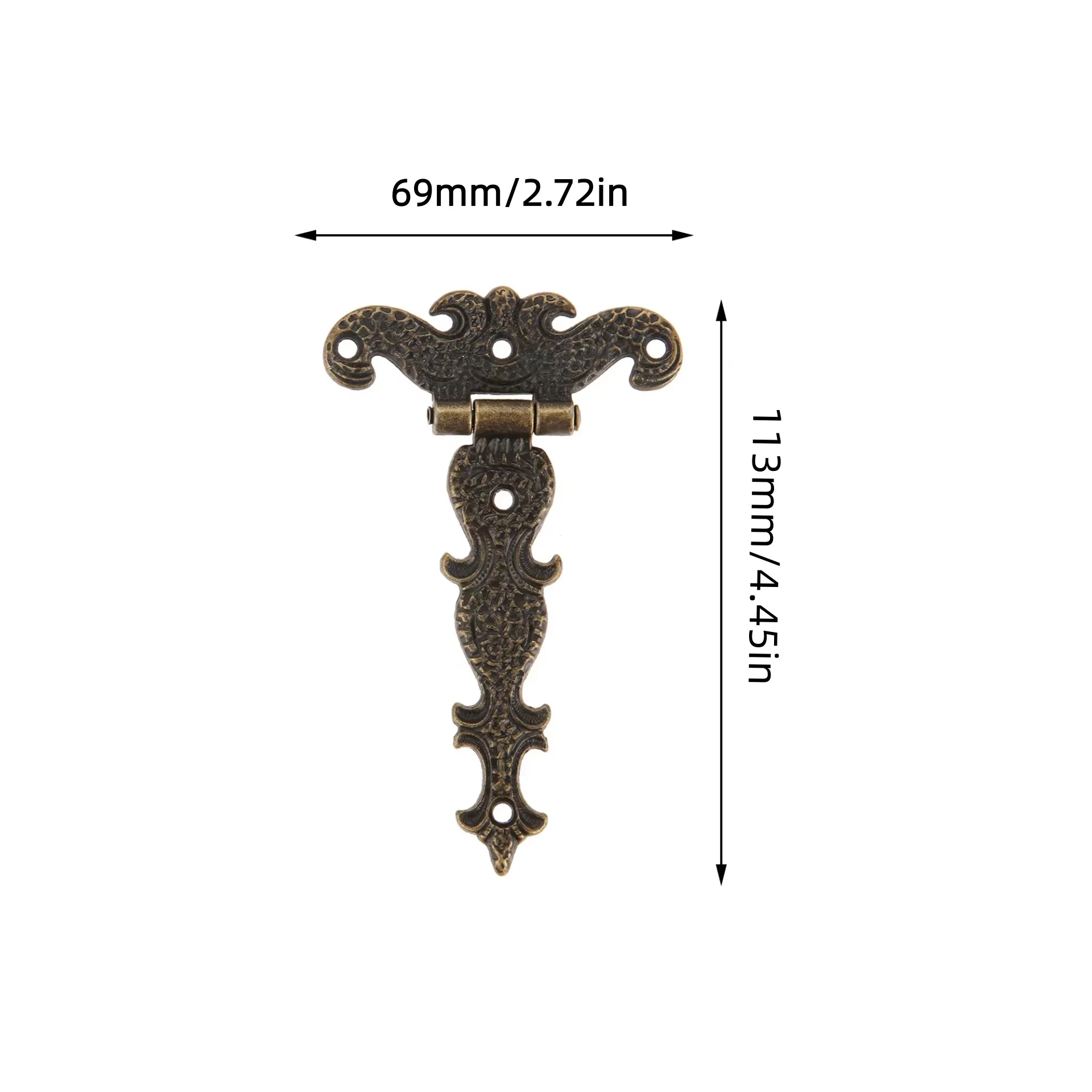2Pcs 113*69mm Antique Bronze/Black Hinge for Windows Cabinet Cupboard Wardrobe Doors Wooden Boxes Jewelry Case Chest