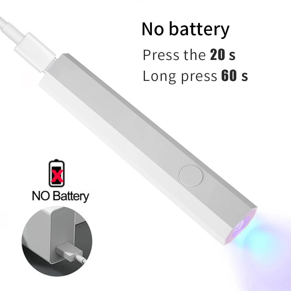 YIKOOLIN UV-licht voor gelnagels Mini UV-nagellamp Professioneel LED-licht voor het uitharden van gellak 2 timingmodi voor doe-het-zelf thuissalon - afbeelding 1