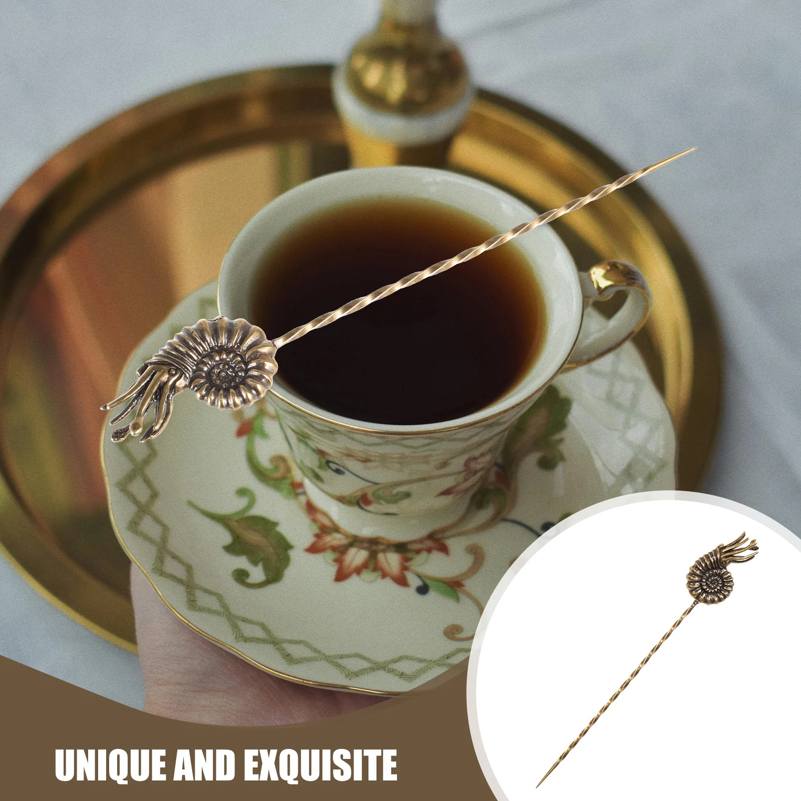 

Brass Tea Needle Sea Animal Design Smooth Surface Tea Ceremony Accessories Teapot Needle Tool Teaware Supply