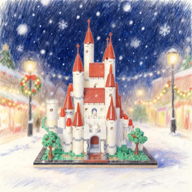 

661 деталь MOC: Модель Замка Белоснежки Disney, конструктор, рождественский подарок, развивающая игрушка, кирпичики для детей