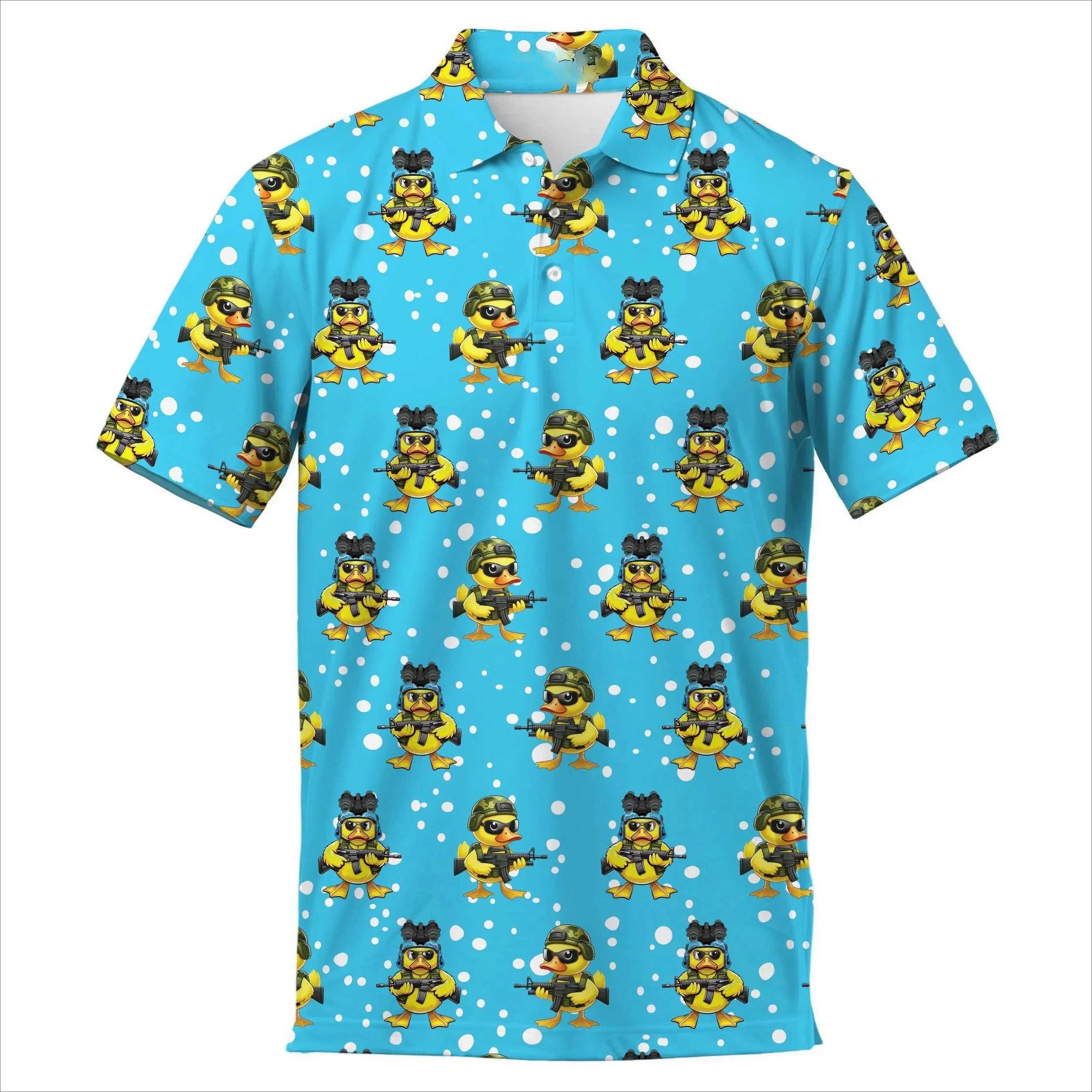 80s Rubber Duck Polo Shirts for Men Casual Duckies Bowling Shape Shirt Women Polo Shirts Short Sleeve Button Up Shirt Unisex Tee