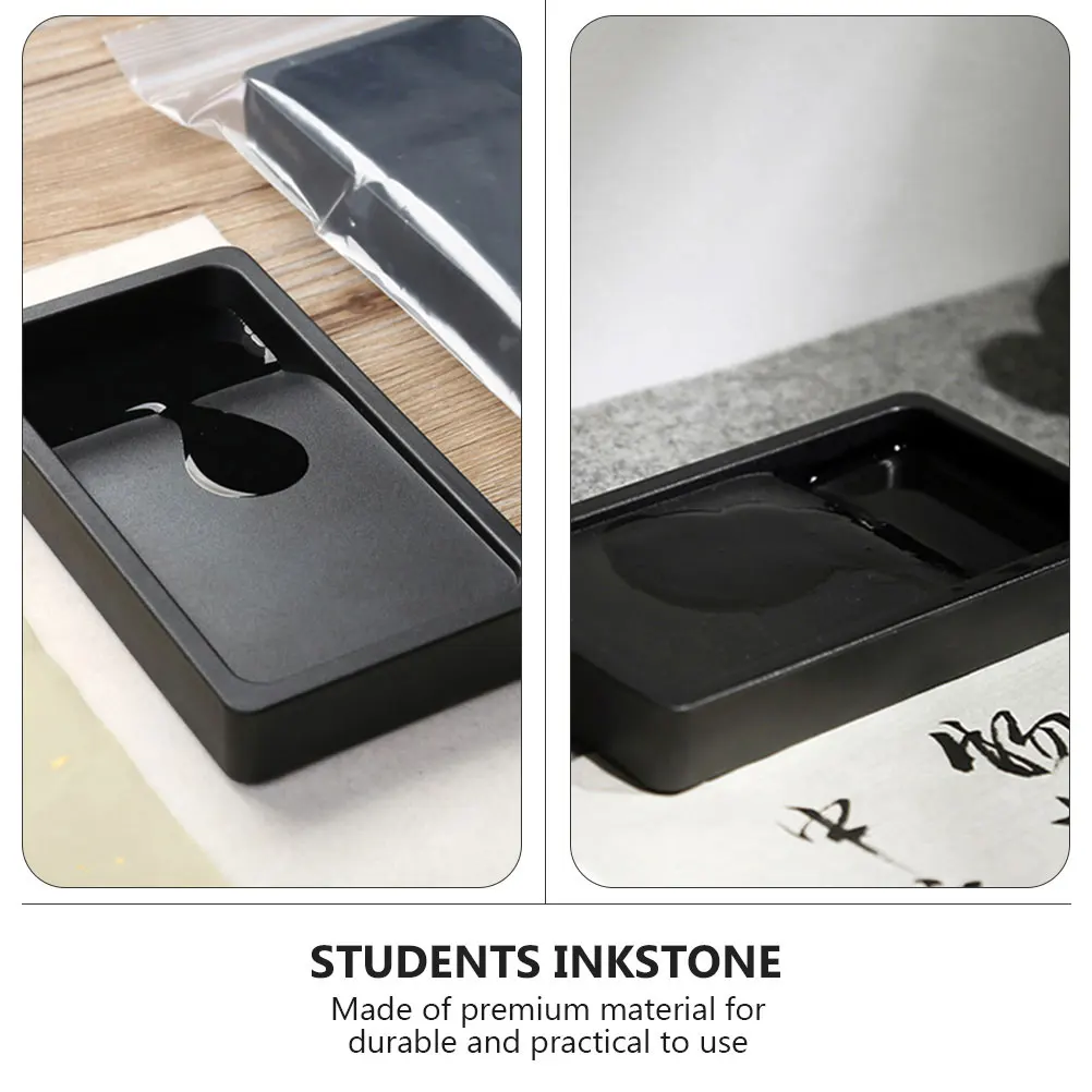 3 pcs Portable Inkstone Double-Sided Inkslabs Lightweight Practical Ink Container For Calligraphy Painting Student Durable