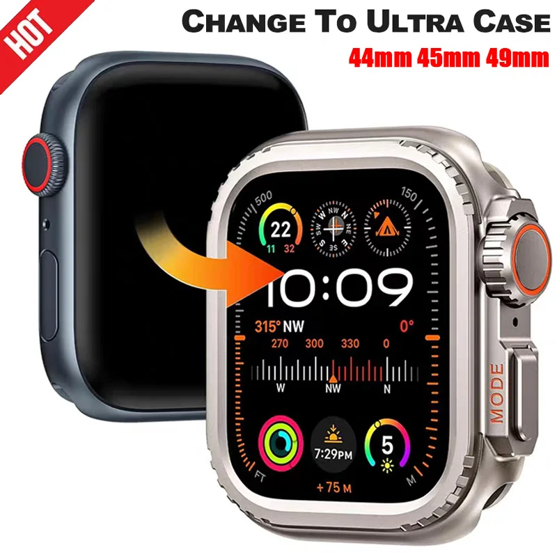 

Металлический чехол для Apple Watch Ultra 49 мм 45 мм, чехол для IWatch Series 10 9 8 7 6 5 4 3 SE, металлический бампер, защитная рамка 44 мм