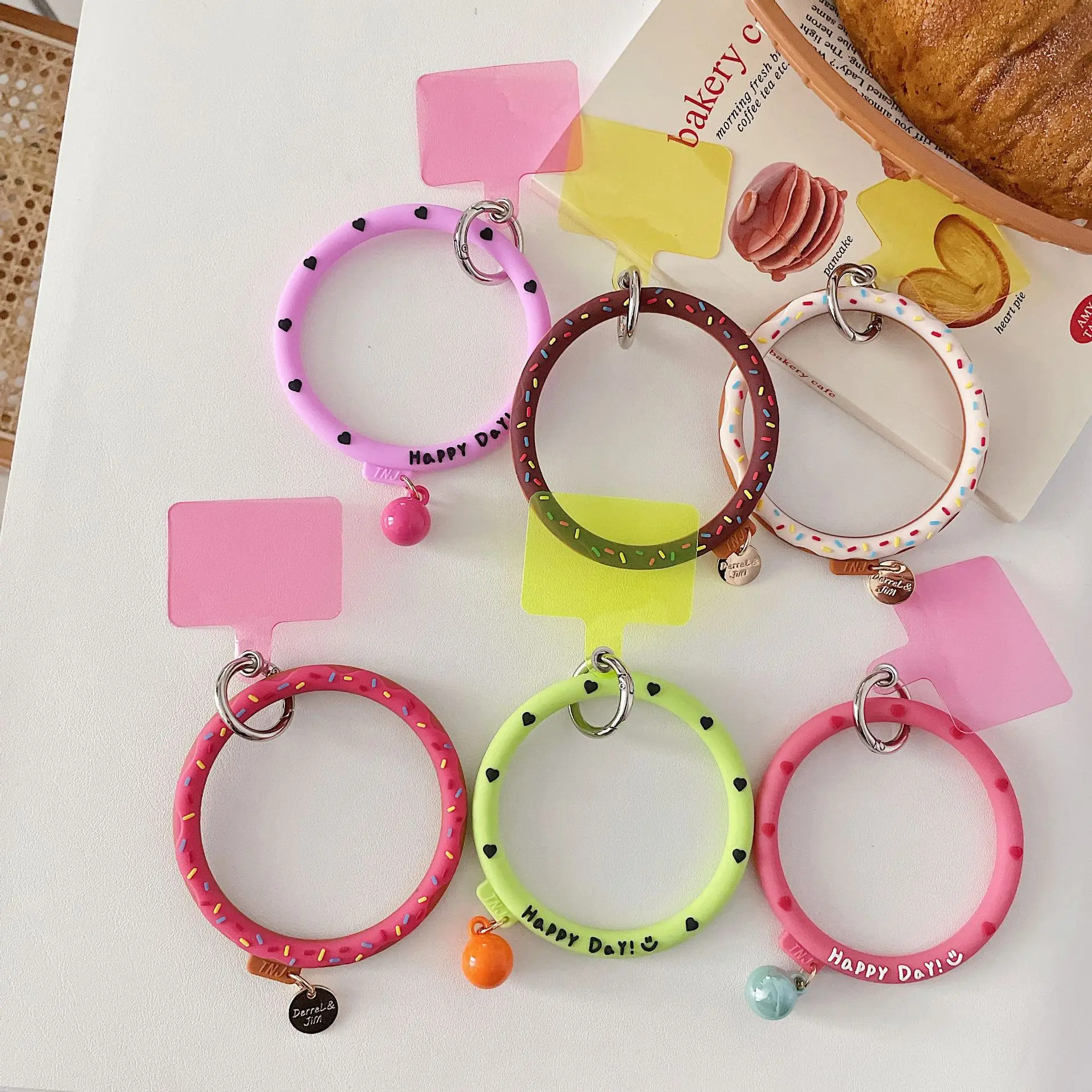 Cartoon Bracelet Lanyard For Cellphones, Universal, Detachable, Anti-Drop, Wrist Ring, 2pcs Set