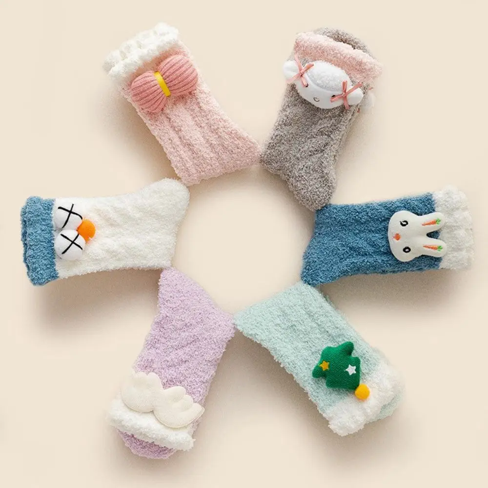 Cute Winter Home Comfortable Fluffy Breathable Floor Socks Student Socks Women Thicken Socks Coral Fleece Socks