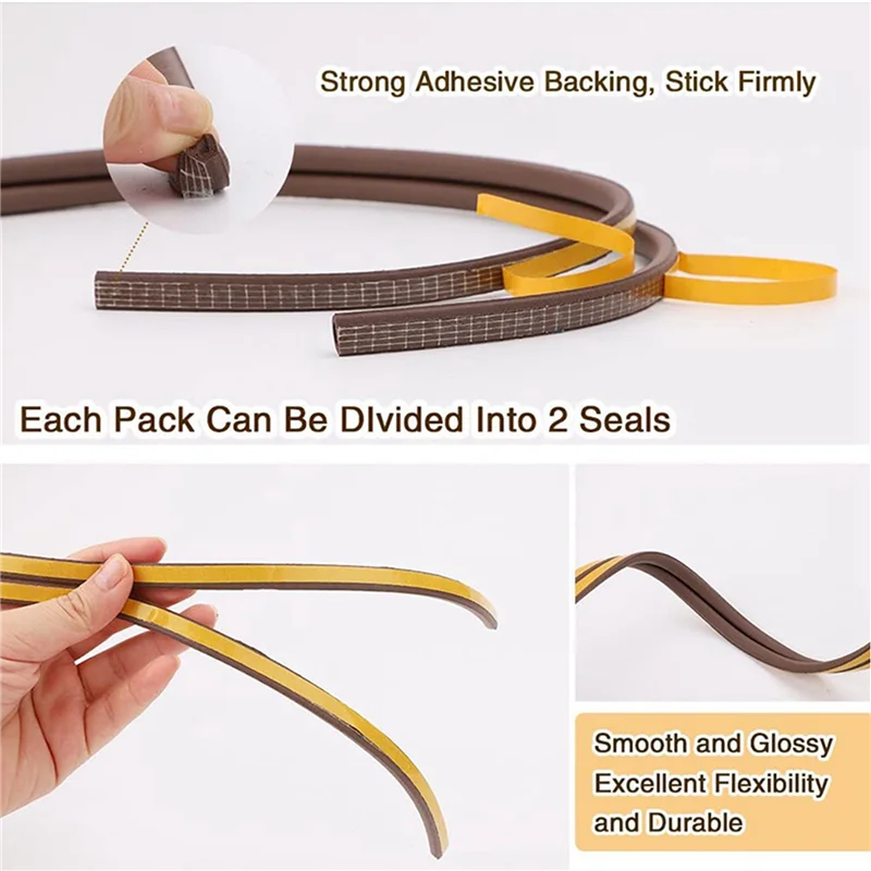 8 ม้วน EVA Seal Weather Strip โฟมเทป D ประเภท 10M ประตู Windows Draft Excluder Anti-Collision แถบซีล