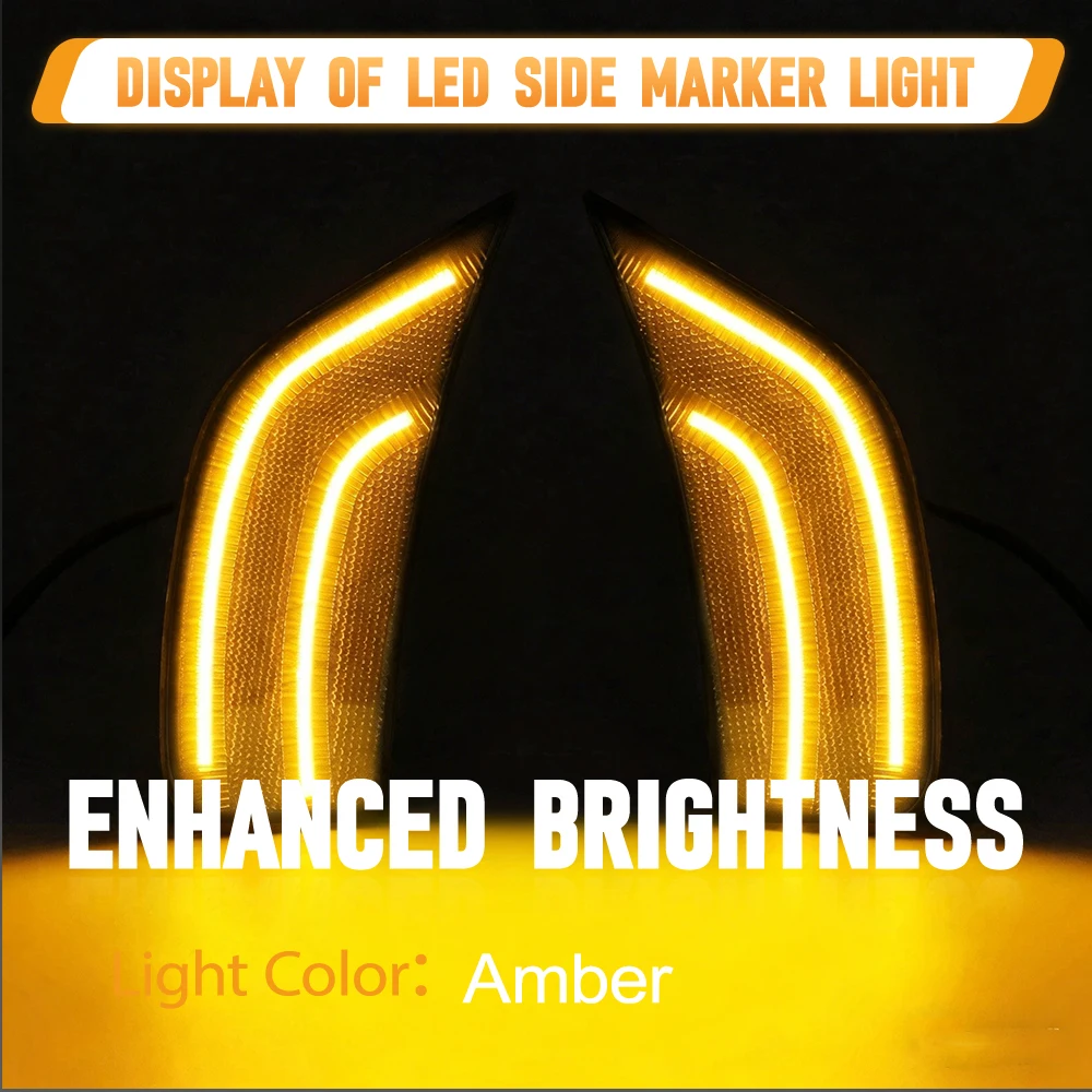 2x LED Front Fender Side Marker Light For Chevrolet Suburban Tahoe Cadillac Escalade ESV GMC Yukon 2021 2022 Bumper Lamp