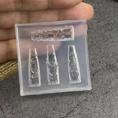 3D Blumen Nagelform DIY Silikon Nagelwerkzeuge Lilie Blütenblatt Nageldesign Harz Formen Nail Art Carving Vorlage