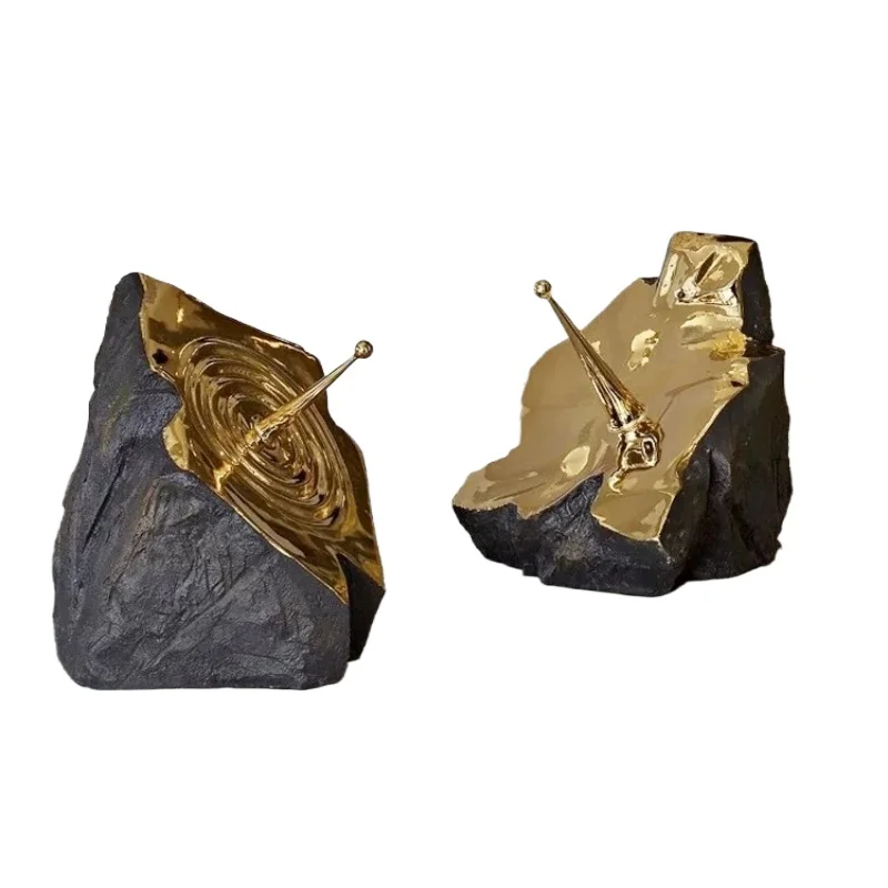 LMM electroplated meteorite head water drop pattern sculpture water pool decoration floor ornament