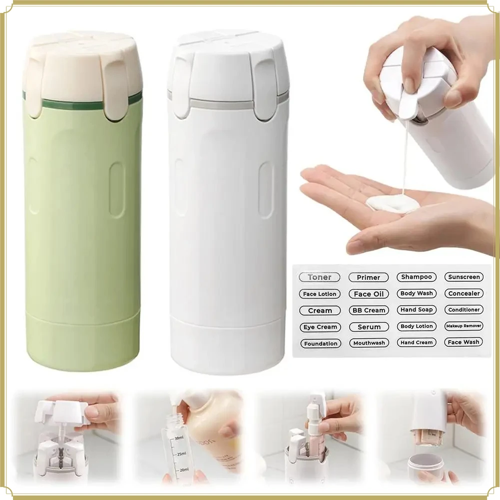 

4 in 1 Portable Travel Divider, Leak Proof Perfume Shampoo Conditioner Lotion With Travel Essential Dispenser