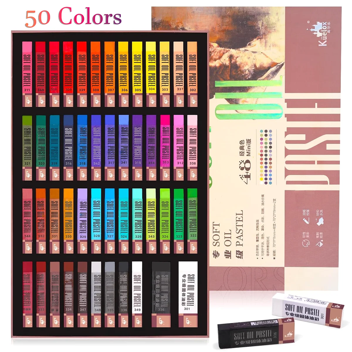 soft oil pastels grupo 50 cores quadrado crayons desenho arte suprimentos adequado para artistas estudantes iniciantes etc 01