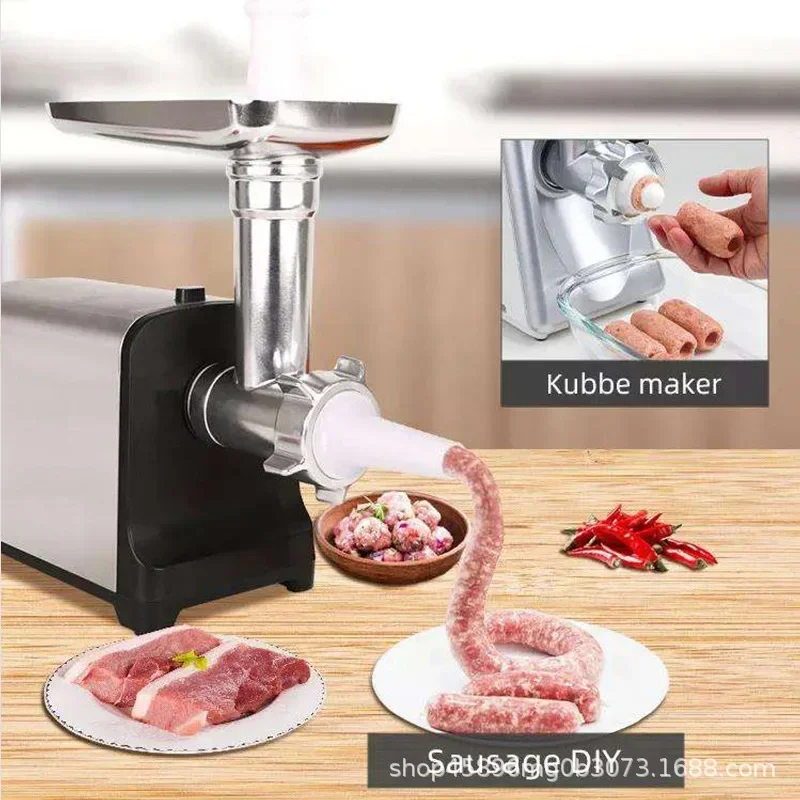 

Meat Grinder Household Stainless Steel Electric Minced Meat Stuffing Machine Desktop Commercial Small Sausage Filling Sausage