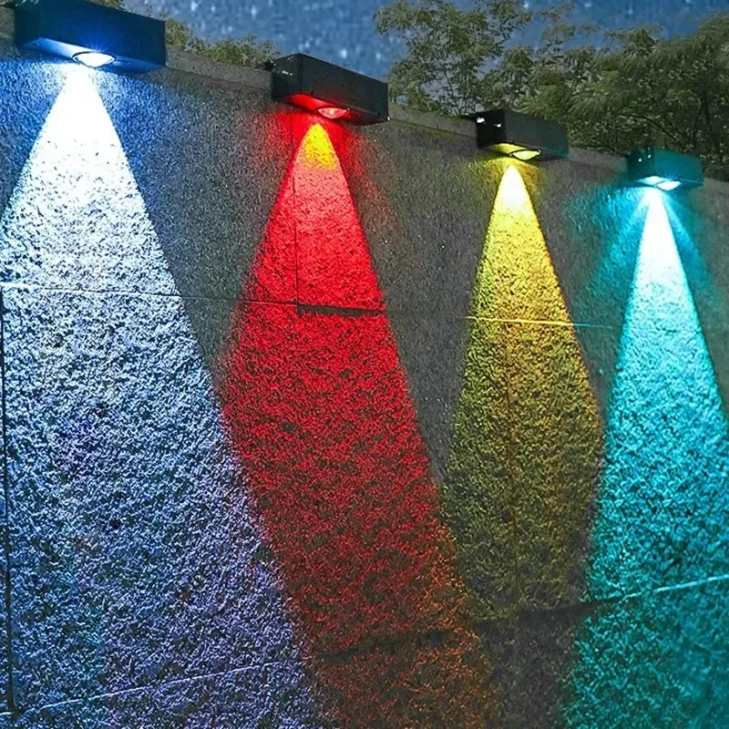 Solar Wall Lights IP65 Outdoor Square Solar Wireless Wall Mount Lights Waterproof Outdoor Wall Lamps Decorative for Garden