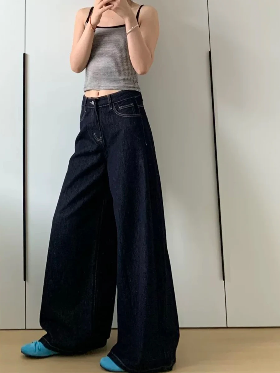 

High Waist Wide Leg Jeans Women's Straight Cut Loose Fit Slimming Jeans for Pear aped Body Spring Summer plus Size