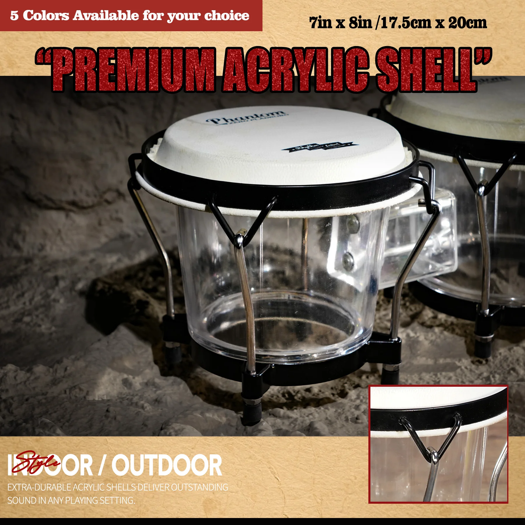 Yüksek Kaliteli Mavi Akrilik B - Bongo Drum Set incelemesi ve fiyatı