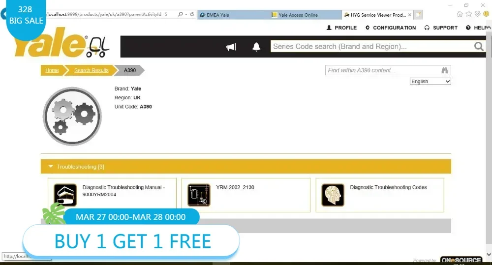 

TruckEPC Yale Сервисный инструмент для ПК (PCST) V5.5 + Инструмент для диагностики обслуживания ONeSOU + Лицензия для мульт-ПК