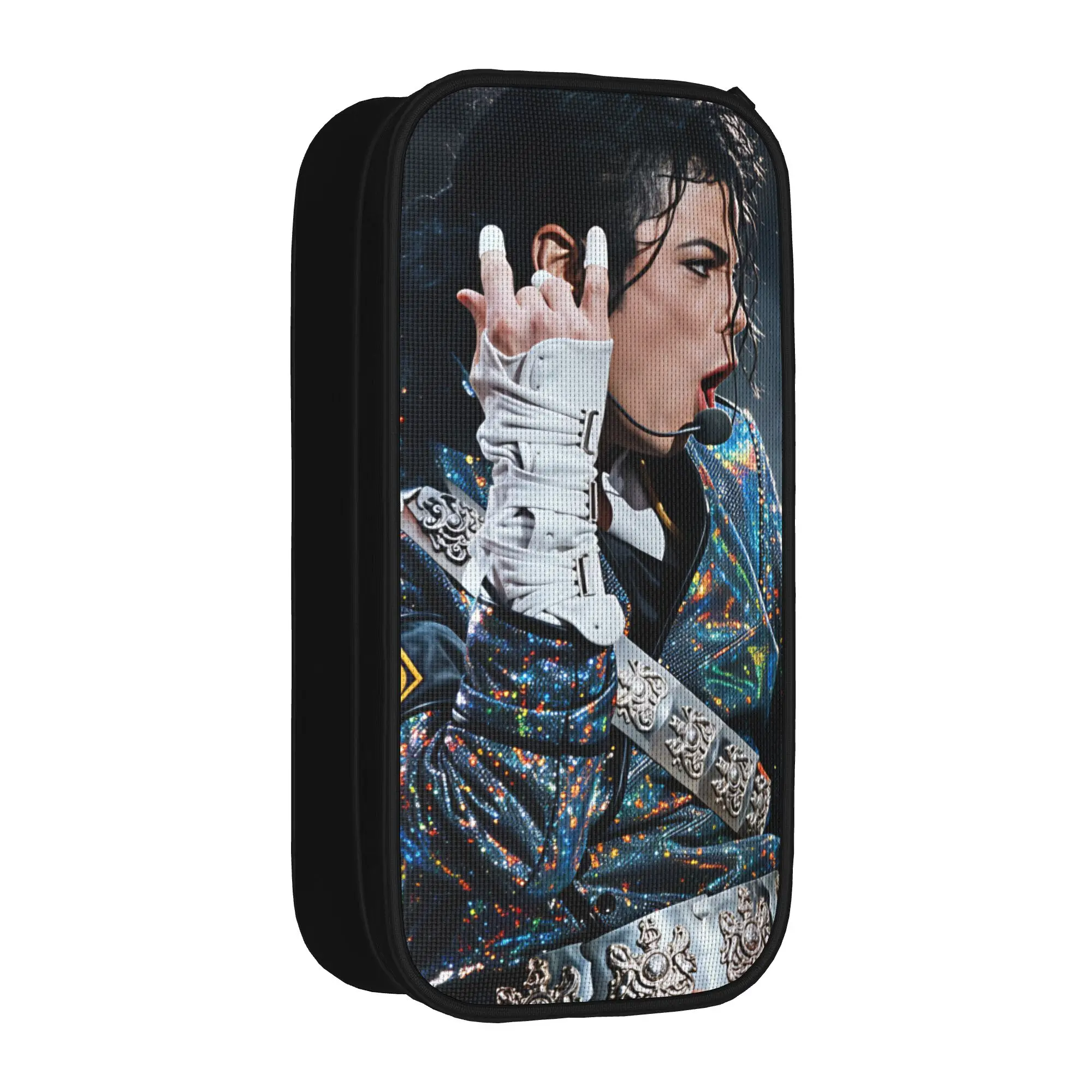 Lovely Pencil Case M-Michael Jacksons Pen Box  School Pencil Cases Kids Zipper Graphic Stationery Organizer