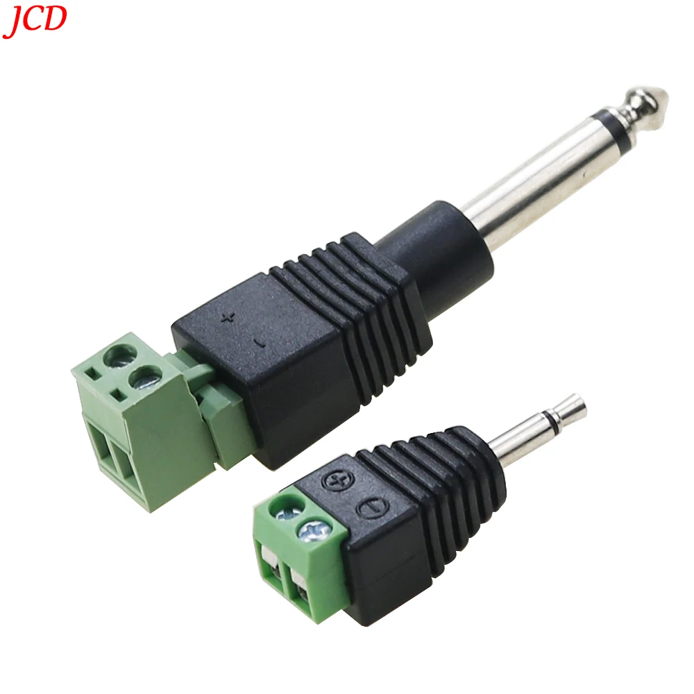 1PCS 3.5mm 6.3mm Jack Connector Stereo Adapter 3.5mm Audio Mono Channel Plug To Screw Terminal Audio Mono Channel Plug 