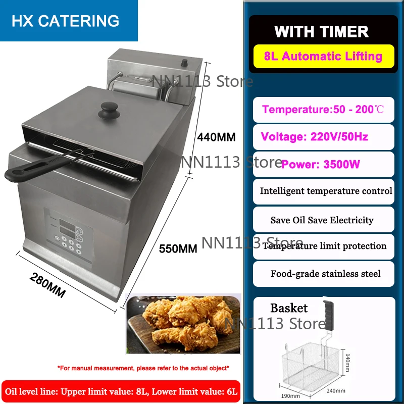 Factory Automatic Lifting Electric Commercial Fryer Stainless Steel Deep Fryer